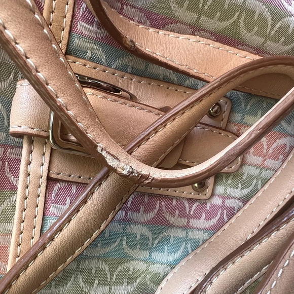 Fossil Multicolor Pastel Signature Canvas Crossbody Bag NWOT - Picture 10 of 10